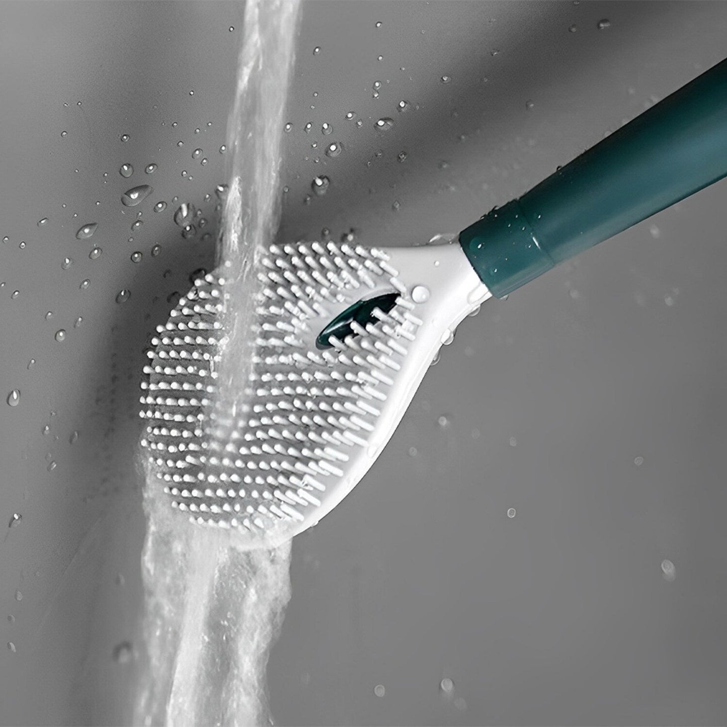 Wall mounted silicone toilet brush without punching