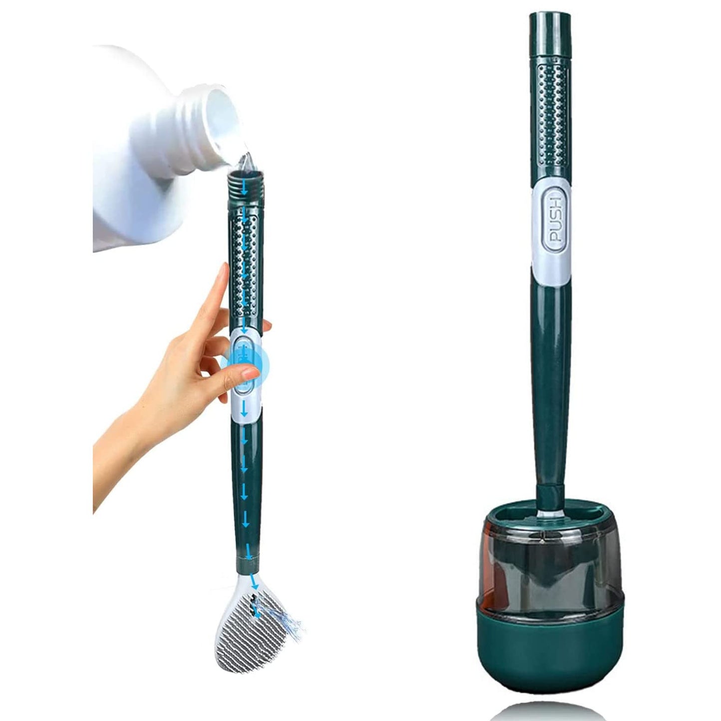 Wall mounted silicone toilet brush without punching