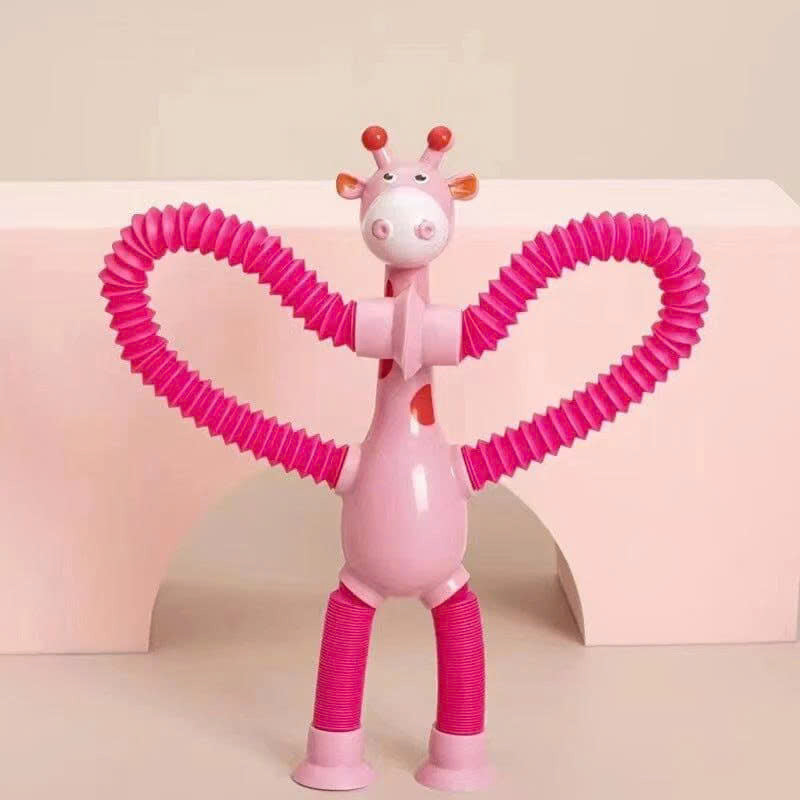 Telescopic suction cup giraffe toy